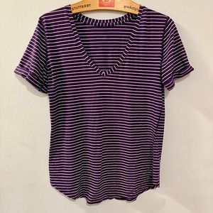 Lululemon Love Tee neck striped purple size 8